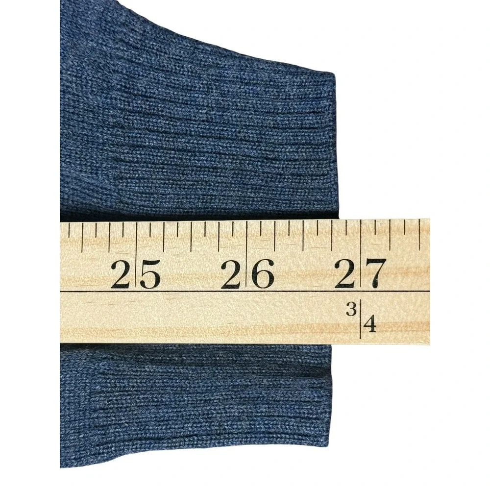 Pronto Uomo Extra Fine Merino Wool Sweater Mens XL Blue V Neck Pullover